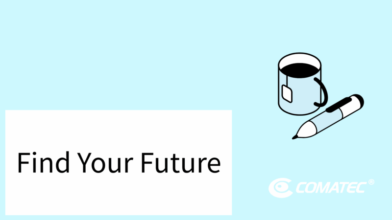 Drawing of a coffee mug and event logo
